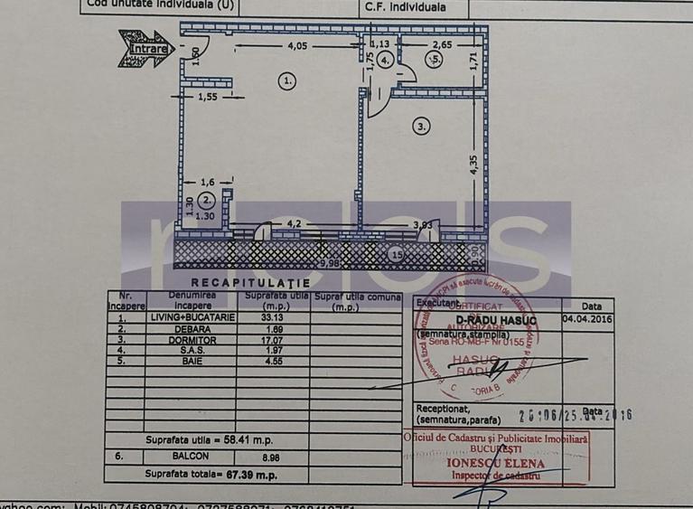 VÂNZARE 2 CAMERE | ZONA 1 DECEMBRIE 1918 | LOC DE PARCARE | CENTRALA PROPRIE - 15