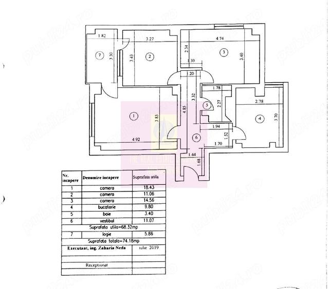 Apartament 3 Camere - 75 mp utili la Pta Sudului,  la metrou