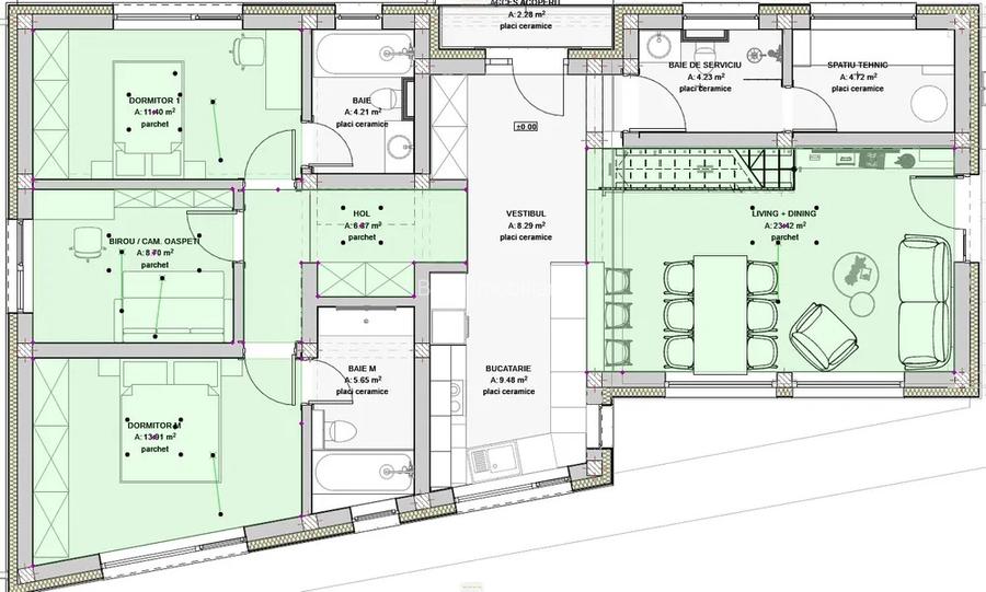 Casa eficienta energetic NZEB 127 mp, teren 830 mp, intrare Gilau - 2