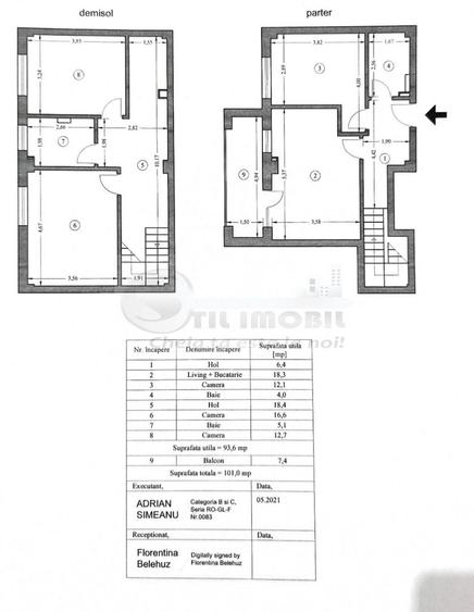 Ap Premium ,4 cam , D+P 101mp, Parcare , Boxă, Valea Lupului -157.000€ - 24