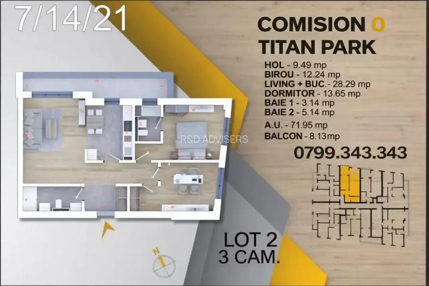 Apartament 3 Camere Decomandat 80 Mp,Finalizat, Titan–Auchan - 7
