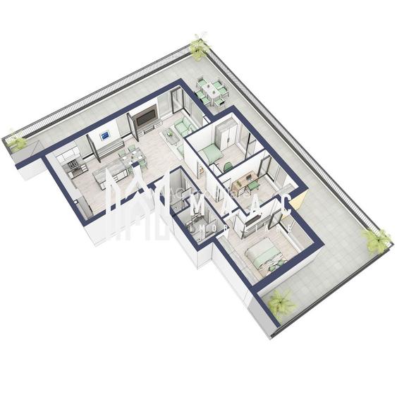 Penthouse 3 camere | Etaj 4 | Terasa 108 mp | Turnisor - 5