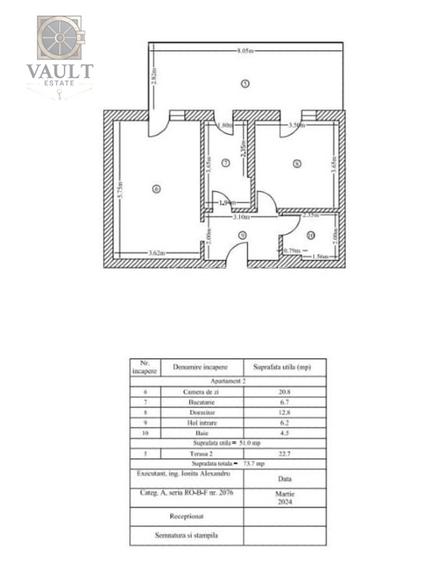 Apartament 2 camere-22,7mp Terasa -6 minute metrou MIhai Bravu - 1