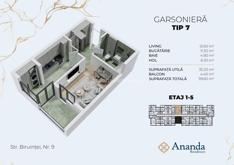 Garsonieră Ananda Residence | OFERTĂ SPECIALĂ BLACK FRIDAY - 1