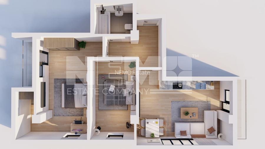 Apartament 3 camere | 87,7 mp | 2 balcoane | Rădăuți Central | 2026 - 2