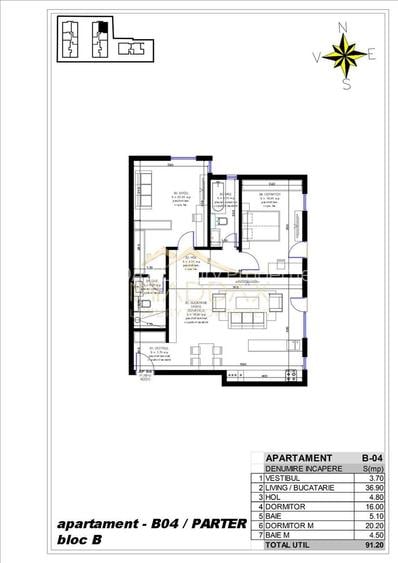Apartament 3 camere / 91.20 mp / Pipera - 1