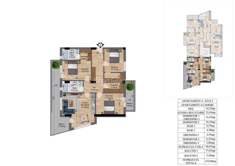 4 camere -Bloc nou -Metrou Brancoveanu/Parc-Dezvoltator - 5