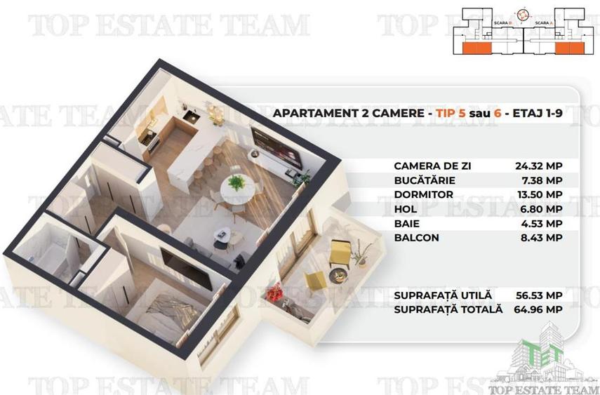 SUPER-PRET Apartament 2 camere bloc nou zona Antiaeriana
