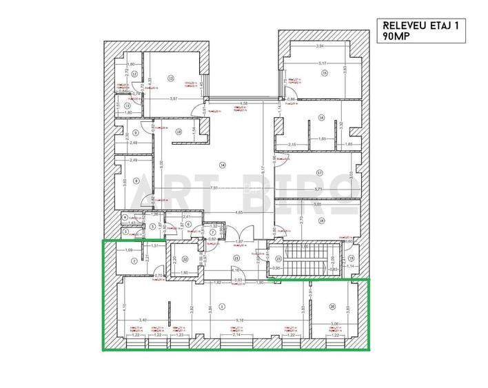 Zero comision, 90mp birou Unirii, arhitectura neoclasica 3' metrou - 1