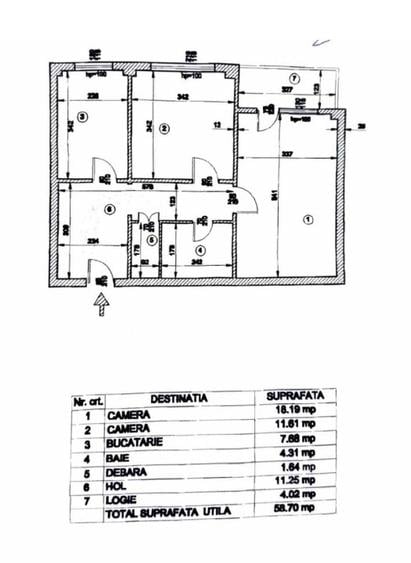 Apartament 2 camere| 58,7 mp| Bloc 1983| Calea Rahovei