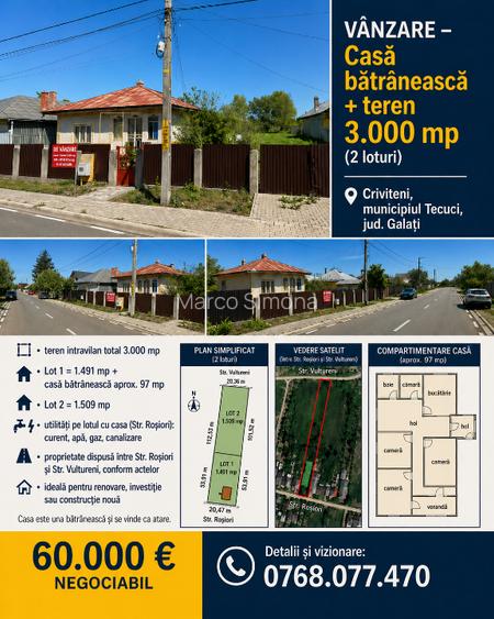 Casă bătrânească + teren intravilan total 3.000 mp - 7