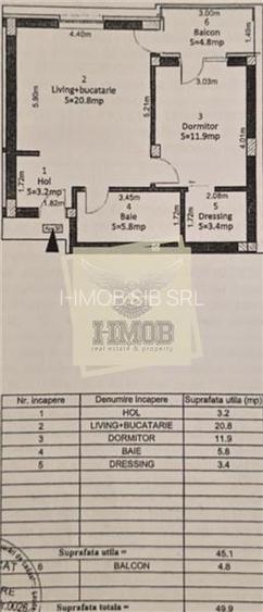 Apartament mobilat 2 camere balcon pod spatios si parcare - 12