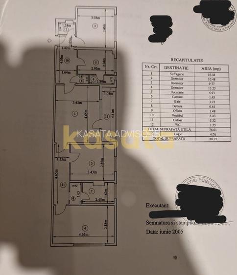 4 Camere | Etaj Intermediar | De Renovat | Proiect pentru centrala - 1