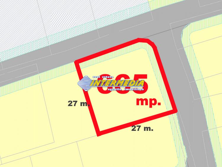 Teren intravilan 665 mp. imprejmuit cu utilitati si neconstruibil