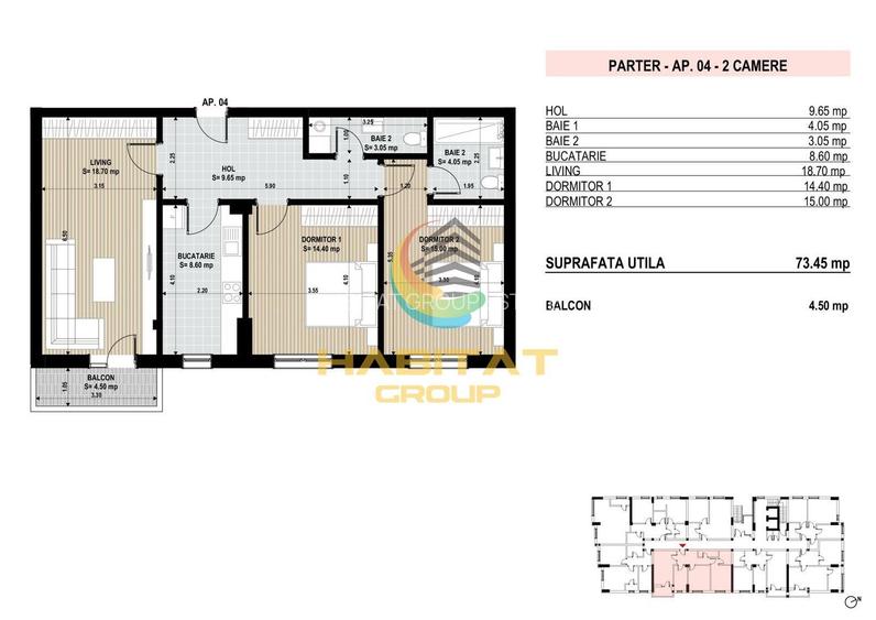 Apartament 3 Camere Sector 4 Grand Arena 78.45 Mp - 1
