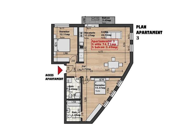 Vanzare apartament 3 camere bloc nou zona Auchan Iris, Cluj-Napoca - 2