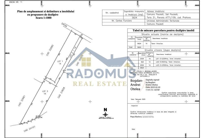 Teren industrial intravilan – 5.633 mp – deschidere 27 ml – acces DN1 - 1
