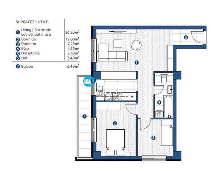 Ap 3 cam intabulat! Galata , parcare inclusa! - 9
