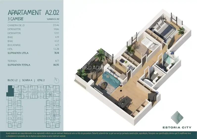 Apartament 3 Camere Decomandat Estoria City Metrou Nicolae Teclu - 15