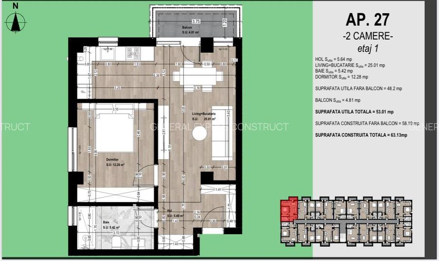 Apartament 2 camere OTOPENI. Direct Dezvoltator! SUPER PREȚ! - 2