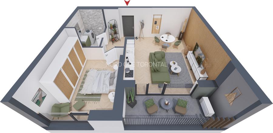Apartament 2 camere | Nord One – zonă aerisită, legături bune de transport - 2
