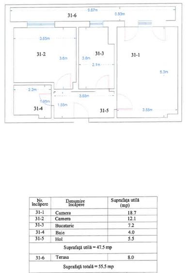 Apartament 2 camere, zona de case - 9