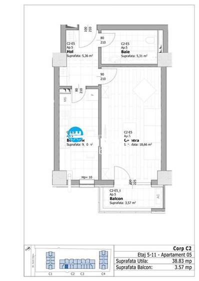 Apartamente noi, zona Tatarasi - 2 Baieti, 1 camera decomandat - 8