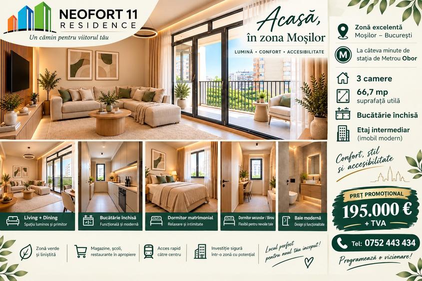 NEOFORT 11 -PROMOTIE 3 CAMERE BUCATARIA INCHISA - MOSILOR DIRECT DEZVOLTATOR