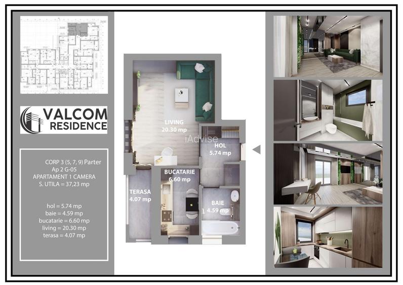 Valcom Residence Bartolomeu, Garsoniera, terasa 4.07 mp, Comision 0% - 5