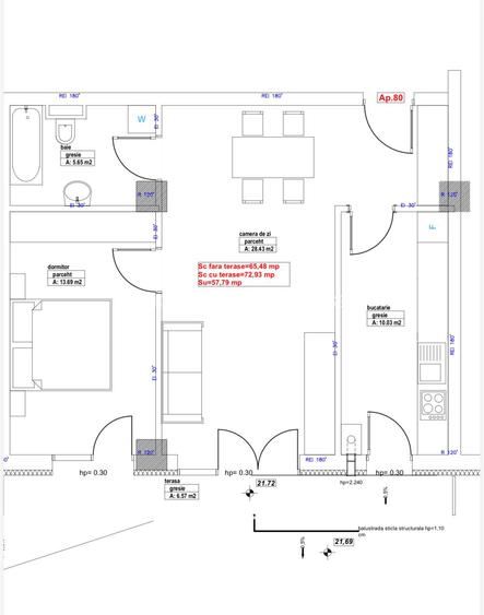 BLOC NOU zona Pta. Salajanca -Sf Ioan, D+P+6E+etaj retras, semifinisat - 7