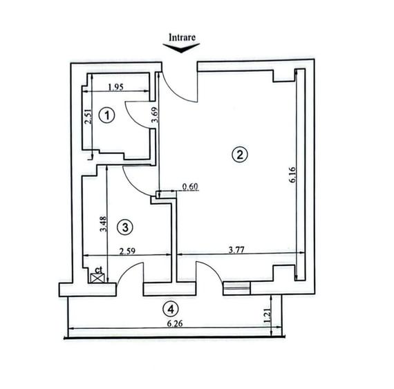 Ap cu 1 camera, 45 mp, intabulat, Mobilat si utilat - 99 800 Euro - 2