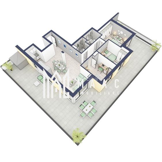 Penthouse 3 camere | Etaj 4 | Balcon 107.2 mp | Turnisor - 2