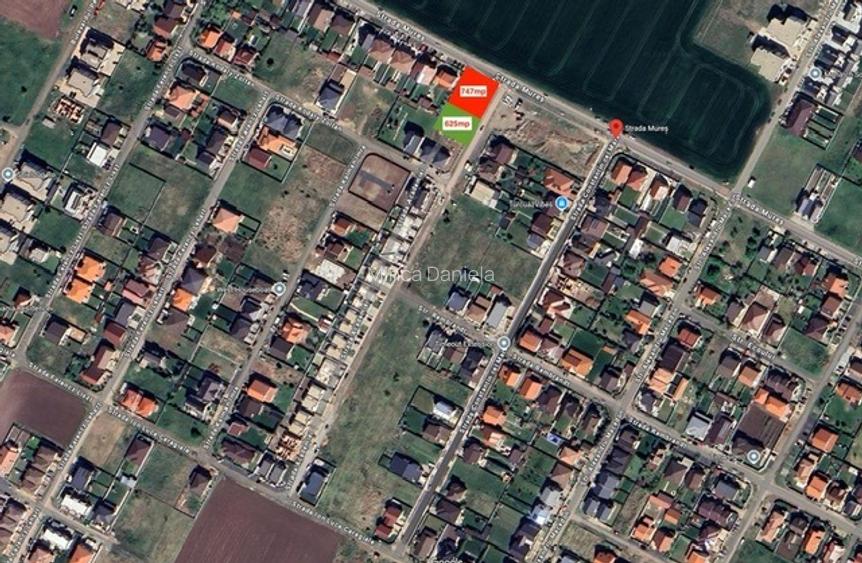 Vând teren pentru servicii, pe doua fronturi 28/27 m, stada Mureș, 747mp - 2