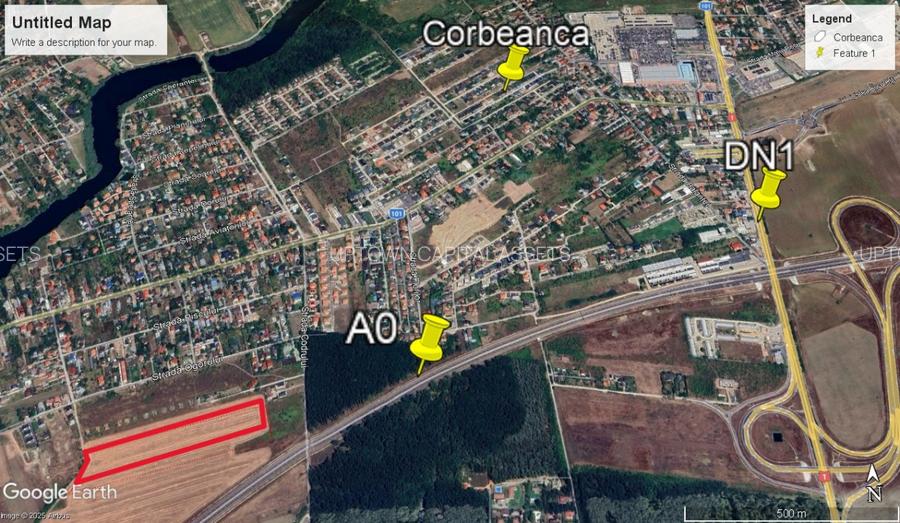 Teren premium rezidential sau industrial 26.651mp Corbeanca – acces la A0 si DN1 - 2