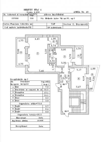Apartament 3 camere, 97 MP, 2 BAI, 0% Comision, Doamna Ghica - H35 - 2