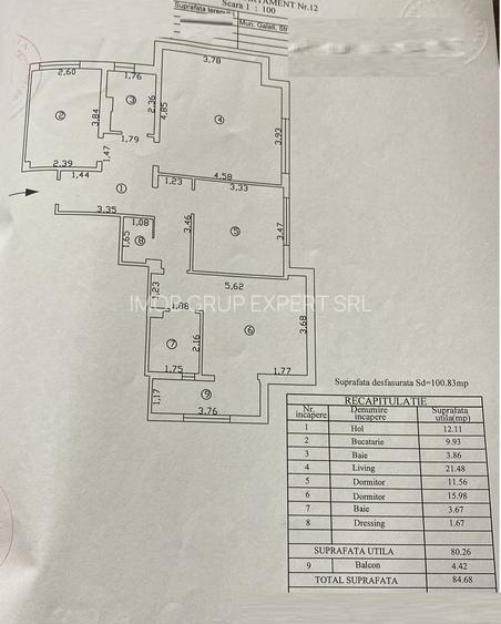 Apartament cu 3 camere, bloc nou, etaj intermediar, CT, Ac, mobilat ! - 10