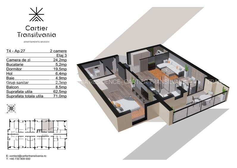 TRANSILVANIA RESIDENCE APARTAMENT 2 CAMERE FATADA VENTILATA - 14