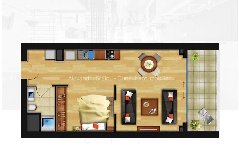 Studio cu terasa - InCity Residence - Dristor – Piata Alba Iulia - 0% comision - 1