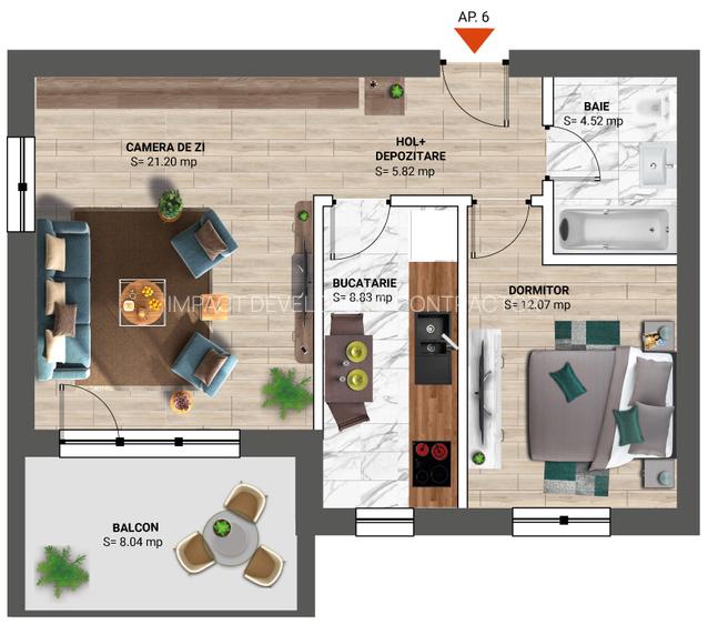 Apartament 2 camere decomandat, bloc finalizat,mutare imediata,Padurea Baneasa, - 2