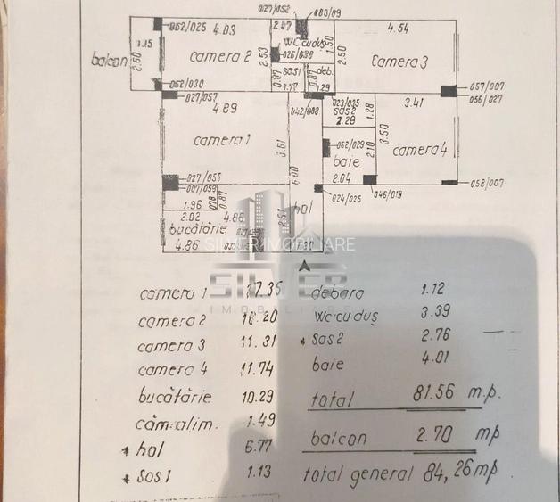 Apartament 4 camere dec./81.6 mp/cartier Manastur. - 2