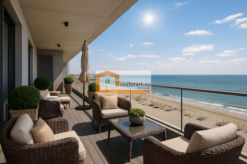 Vedere frontala la Mare, Prima linie, Penthouse tip Duplex, bloc Boutique - 11
