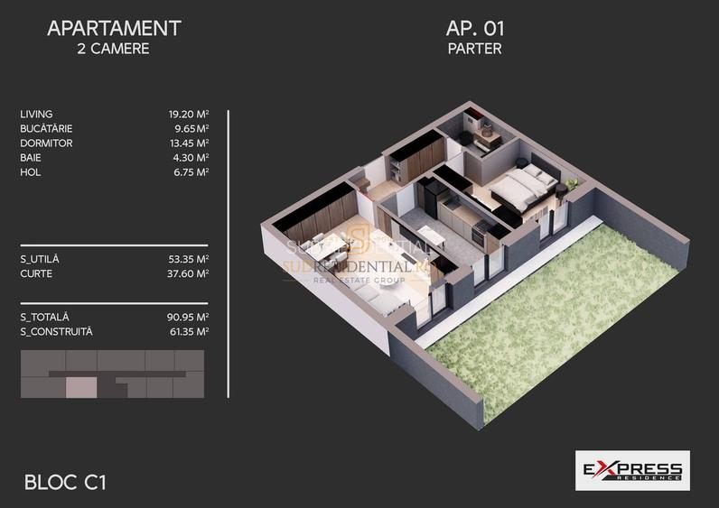 Apartament 2 camere + curte proprie, zona Parc Tudor Arghezi, Sect 4 - 1