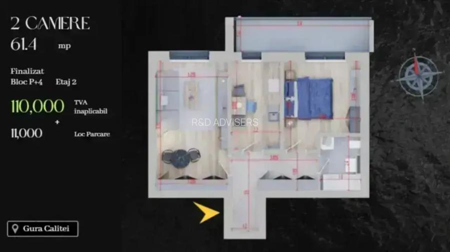2 camere decomandat – finisaje la alegere, mutare rapidă, TVA inclus - 13