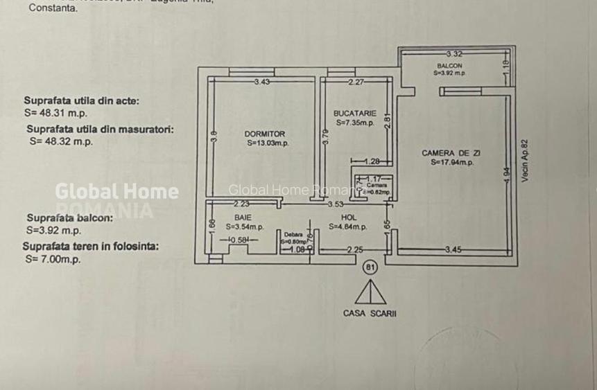 Apartament 2 camere 53 mp utili |Tomis Nord-Zona Rovere Stradal| - 3