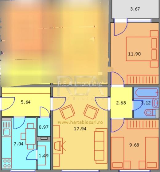 3 camere, 3/4, anvelopat, boxa,  65 mp-Drumul Taberei - 10