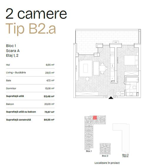 Apartament cu 2 cam tip B2 | PRIMA ASTERA | FAZA I - 11