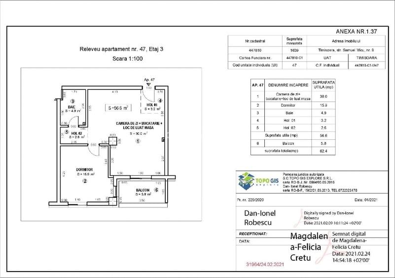Apartament cu 2 camere, etaj intermediar, parcare subterana Simion Barnutiu - 12