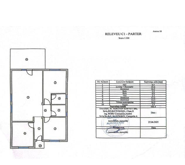 Casa 4 camere, 2 bai, 106 mp utili, Teren 430 mp, Berceni Str Fluturilor - 12