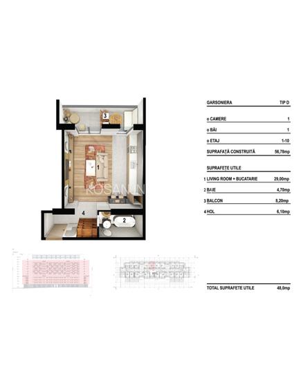 Garsonieră / Piscină / Spații Verzi - 1