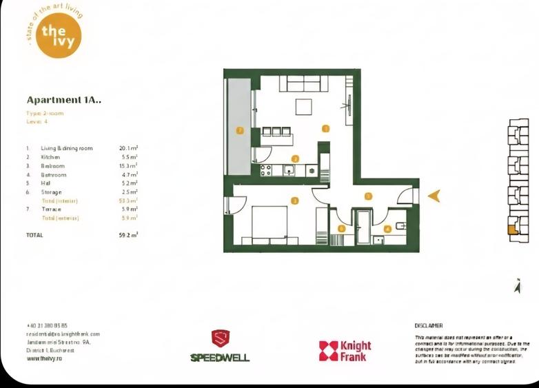 2 camere  Ansamblul Ivy Residence - 1